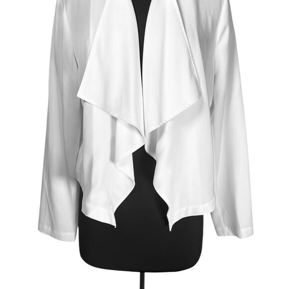 Soft Surroundings Women’s Jacket M White Open Front Cropped Relaxed Lagenlook - Picture 7 of 10